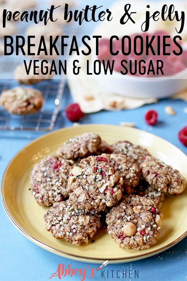 Peanut Butter & Jelly Vegan Breakfast Cookies | Low Sugar Healthy ...