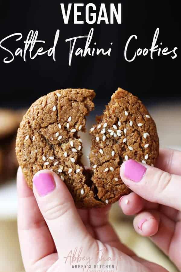 Vegan Tahini Cookies Recipe Easy And Healthy Snack Abbey S Kitchen